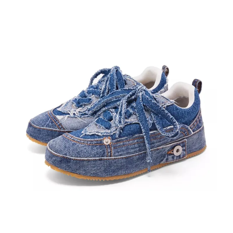 LOEWE Stylish Skateboarding Shoes Women's Denim Blue-2