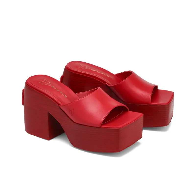 Naked Wolfe Fancy Abrasion-Resistant Slide Slippers Women's Red-1