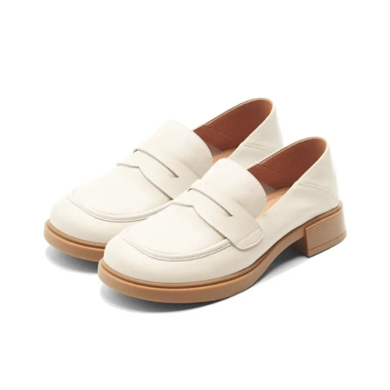 PT'SON Loafers Women's Low Top Ecru/Black-1