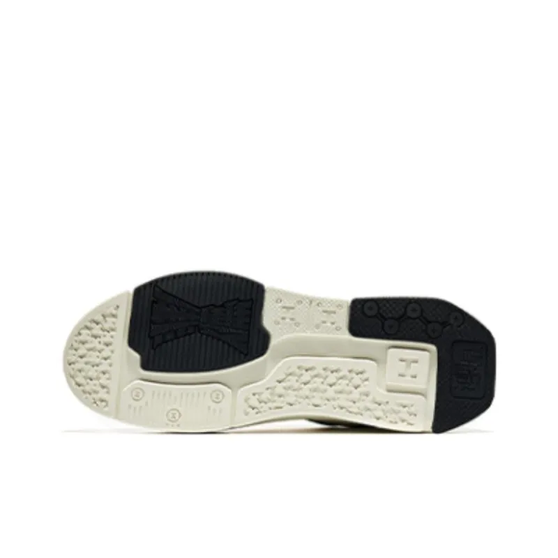 Erke White Peach Oolong Anti Slip Wear Resistant Low Top Skateboard Shoes Men's White Black-4