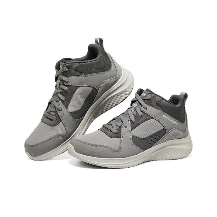 Skechers 3.0 Anti Slip Wear Resistant Mid Top Casual Shoes Men's Gray-2