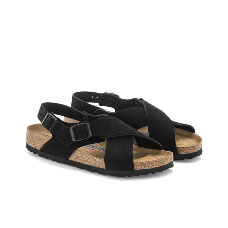 Birkenstock Tulum Suede Leather Narrow Fit Sandals 'Black' Women's-2