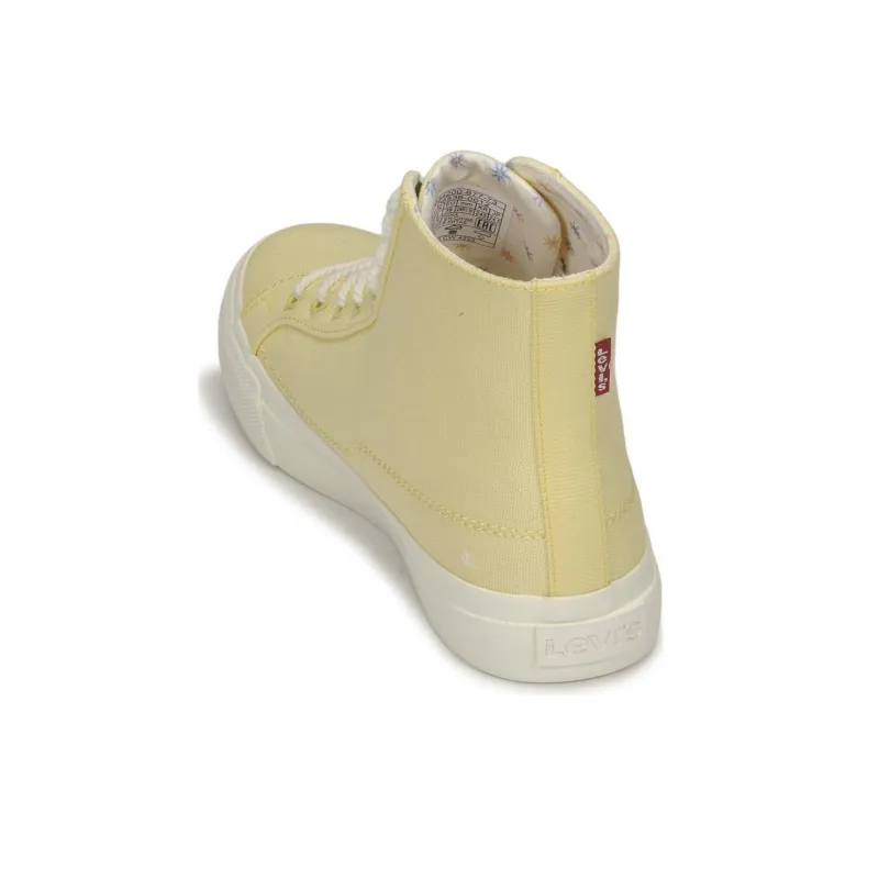 Levi's Anti Slip Wear Resistant High Top Skateboard Shoes Women's Yellow-3