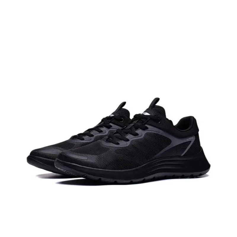 LiNing Feather Shock Absorbers Slip Resistant, Abrasion Resistant, Breathable Low Top Sprint Running Shoes Men's Black-2