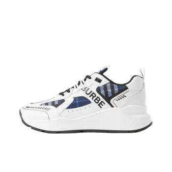 Burberry Low Top Sports Casual Shoes Men's White Blue