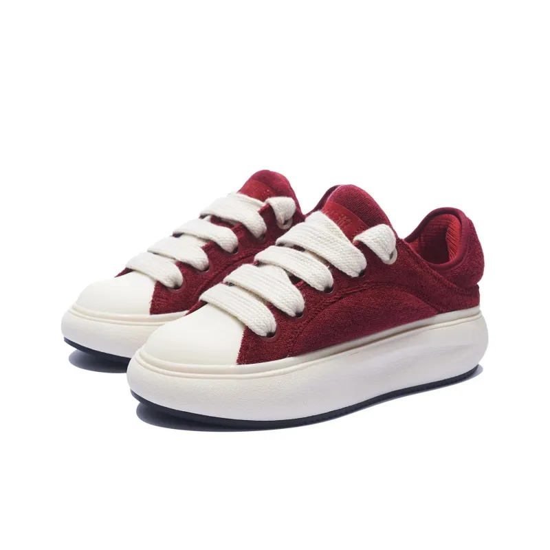 LiNing Cloud Travel C4D Abrasion Resistant Breathable Low Top Casual Shoes Women's Red-2