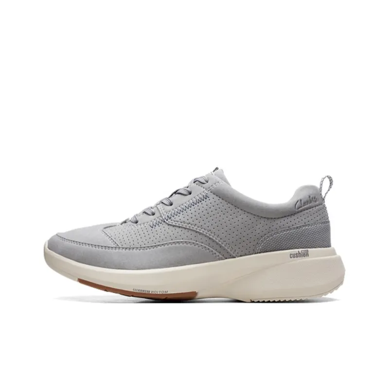 Clarks Slip Resistant Breathable Low Top Sports Casual Shoes Men's Gray-0