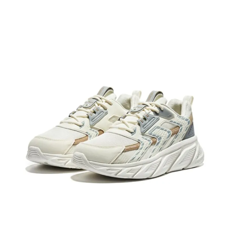 Erke Shock Absorbers With Slip Resistant And Abrasion Resistant Properties Low Top Running Shoes Men's White Gray-1