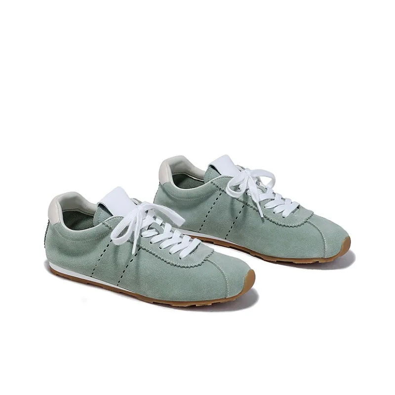 BELLALILY Low-Top Casual Shoes 1cm Women's Green Apricot Light Blue Dusty Pink-3