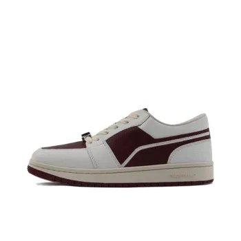 CALVINLUO Low Top Stylish Skateboarding Shoes Unisex Burgundy