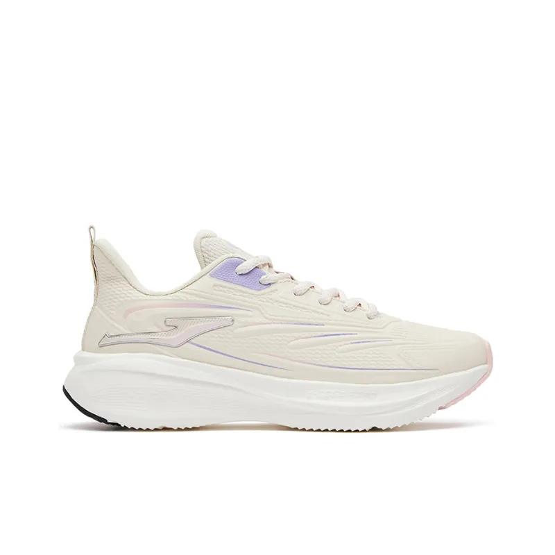 Erke Cushioned Slip Resistant Abrasion Resistant Breathable Low Top Running Shoes Women's Gray Purple-1