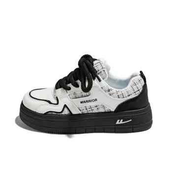Warrior Non slip Lightweight Low Top Skateboard Shoes Women's White Black