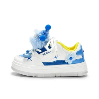 KARLIE KELLER Breathable Height Increasing Low-Top Skateboard Shoes Women's Beige Blue