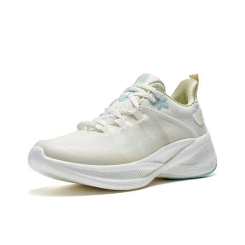 XTEP Cushioning Anti Slip And Wear Resistant Low Top Running Shoes Women's White Blue-1