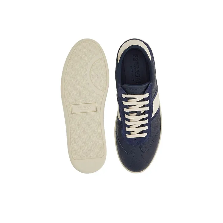 FERRAGAMO Logo debossed Leather Sneakers-4