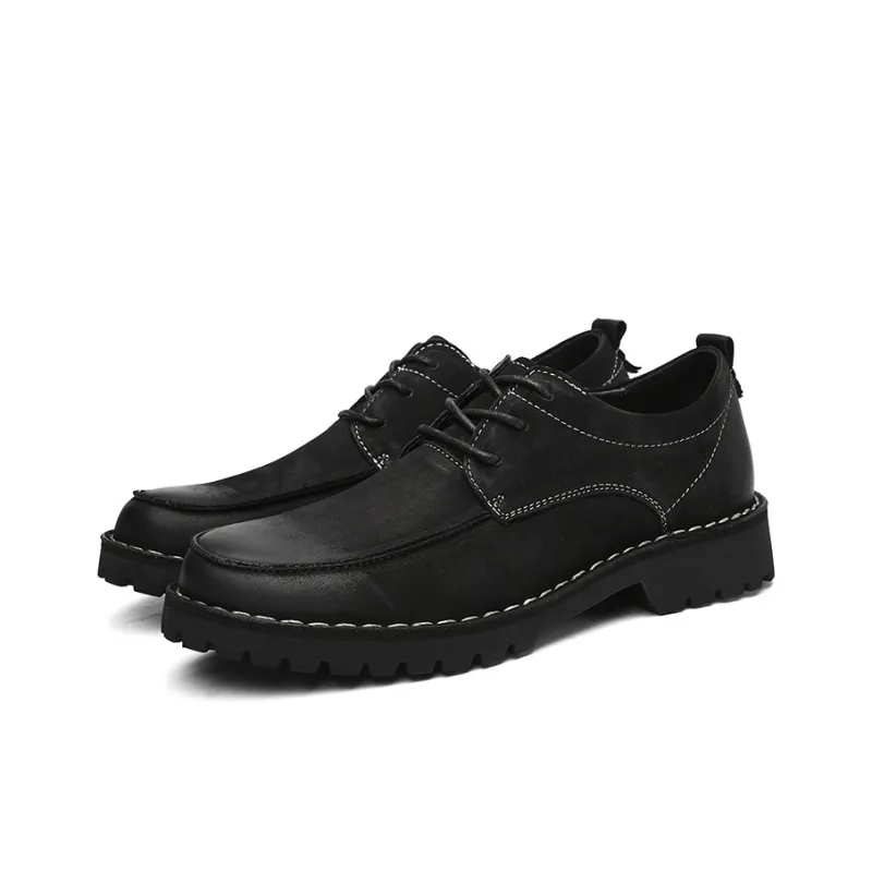 Laoks Men's Casual Shoes Men Low Top Brown/Black-8