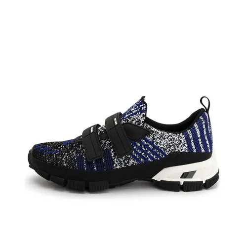 PRADA Casual Shoes Men Low-Top Black/Blue