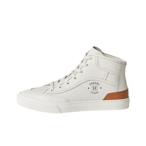 HERMES Skateboard Shoes Men High-Top White