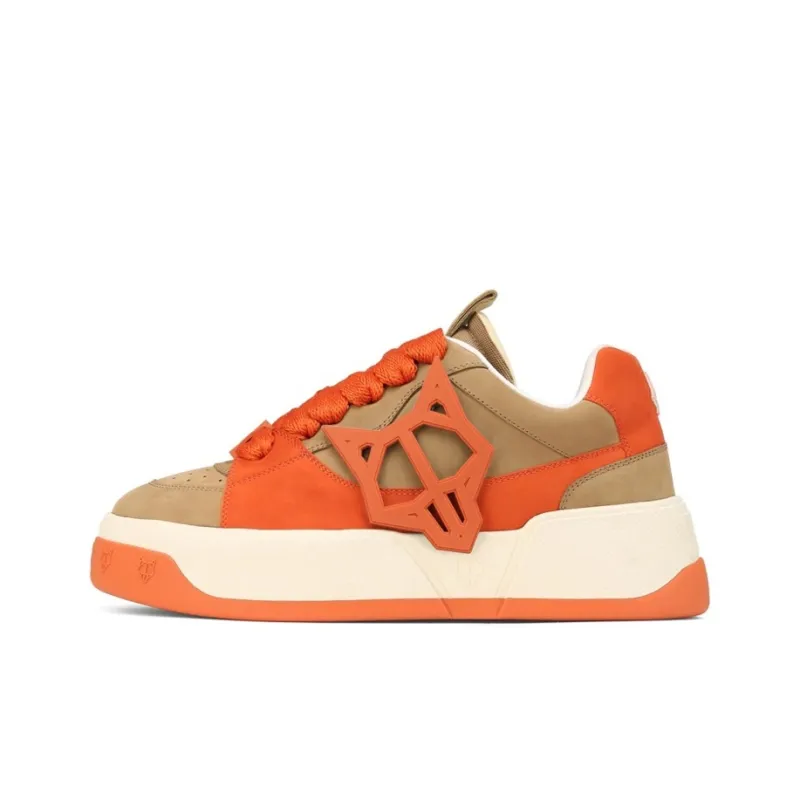 Naked Wolfe Kosa Low Top Stylish Skateboarding Shoes Men's Brown Orange-1
