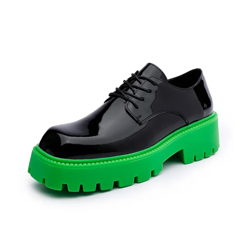 YEDANI Men's Casual Shoes Men Low Top Black/Green-6