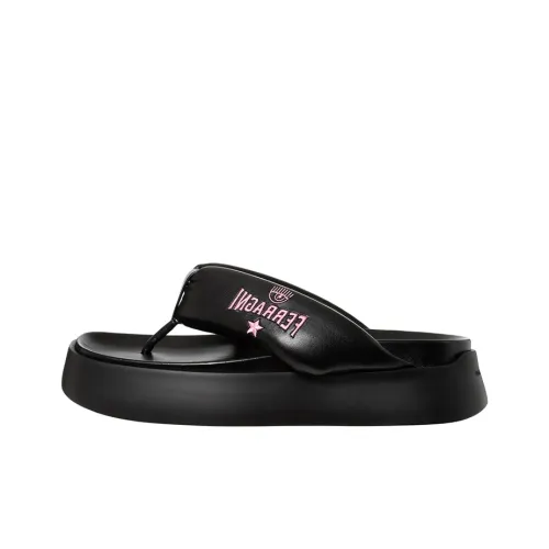 CHIARA FERRAGNI Quilted Flatform Flip Flops