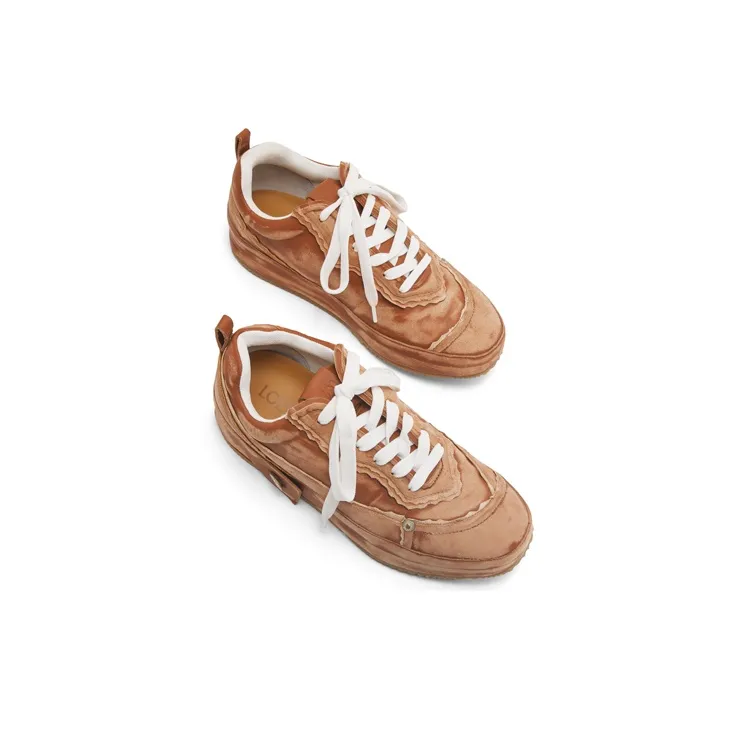 LOEWE Deconstructed Low Top Stylish Skateboarding Shoes Men's Brown-4