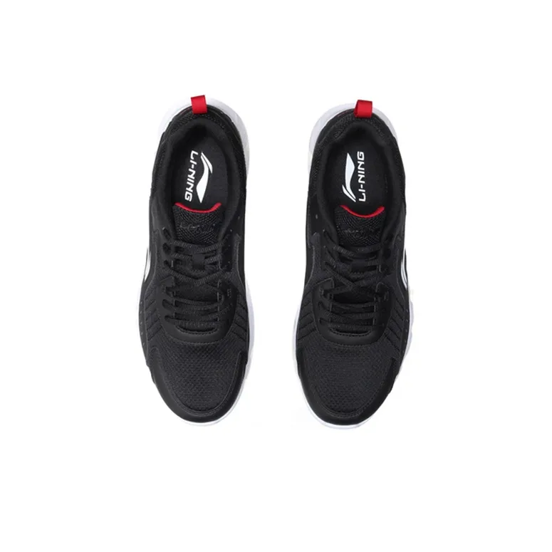 LiNing Abrasion Resistant Lightweight Breathable Cushioning Low Top Running Shoes Men's Black-3