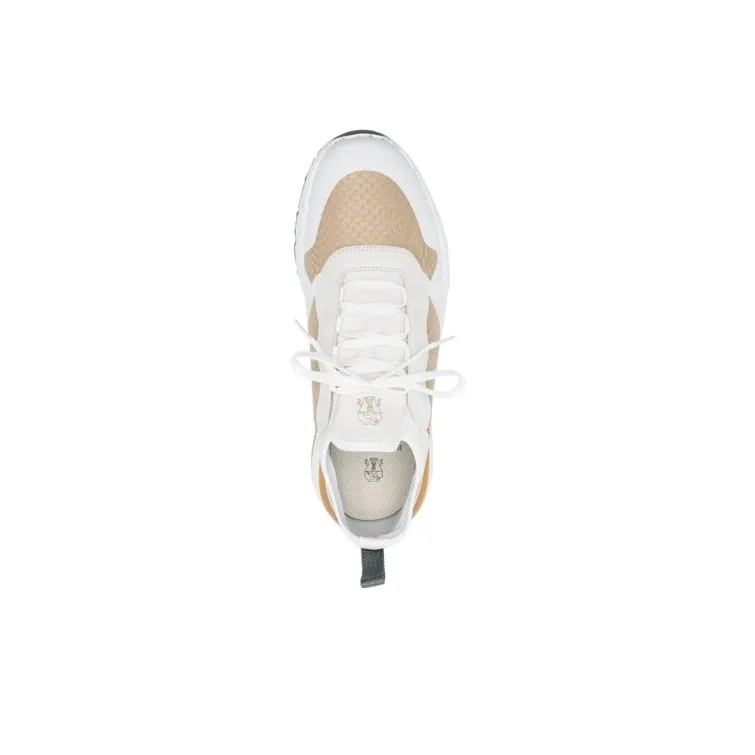 Brunello Cucinelli Slip Resistant Low Top Sports Casual Shoes Men's White Brown-4