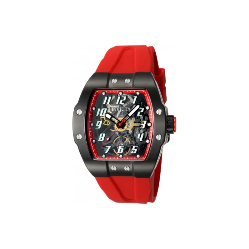 INVICTA JM Correa Collection Wrist Watch Automatic Mechanical Movement Silicone Strap 44mm Black Dial Men's Watches-0