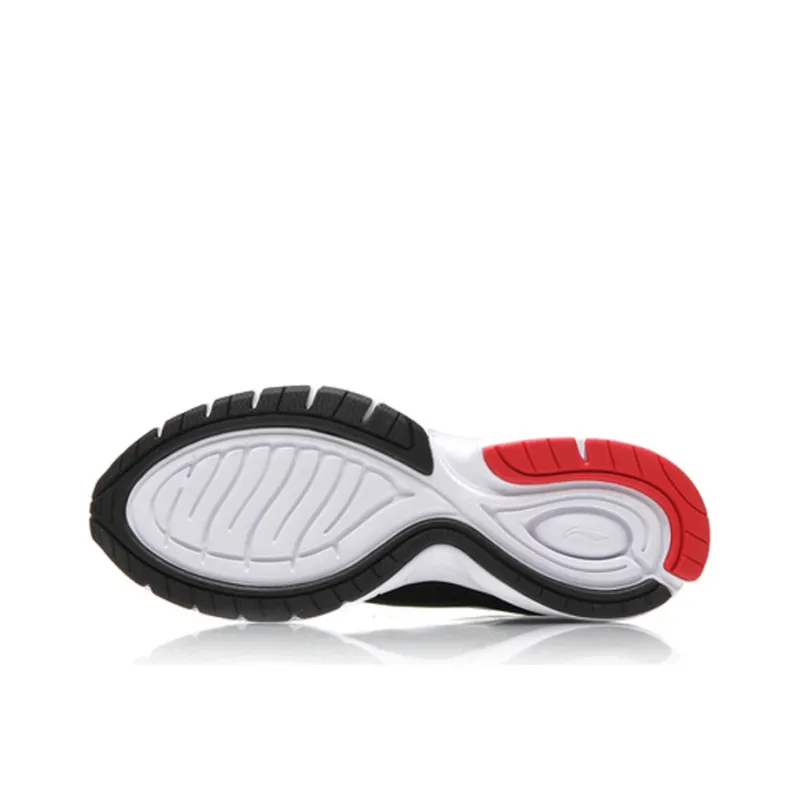 LiNing Shock Absorbers Slip Resistant, Abrasion Resistant, Lightweight Low Top Sprint Running Shoes Men's Black White-4