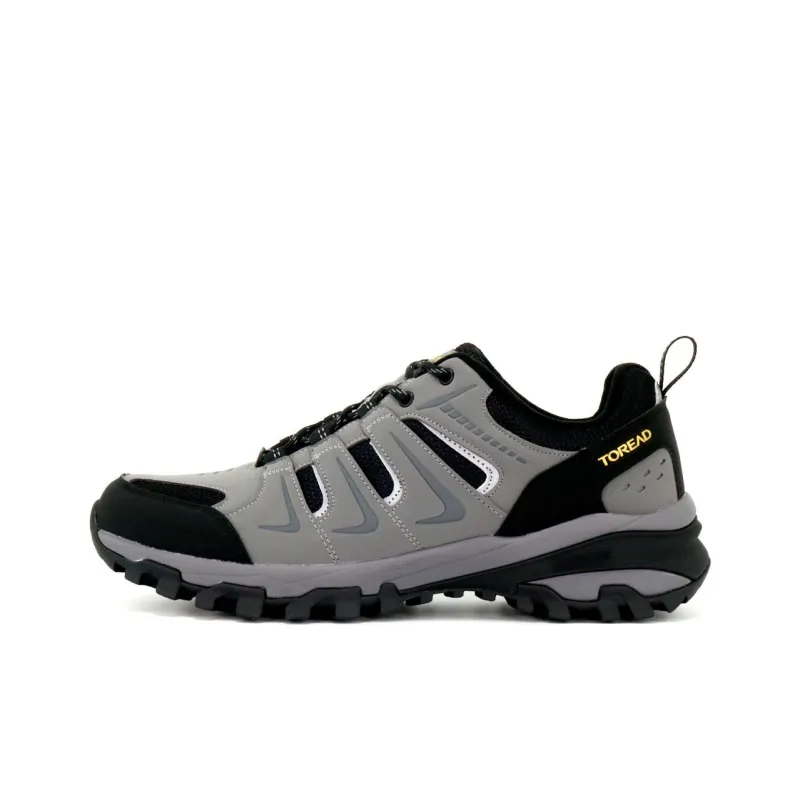 TOREAD Slip Resistant Shock Absorbers With Abrasion Resistant Properties Low Top Outdoor Shoes Gray Black-0