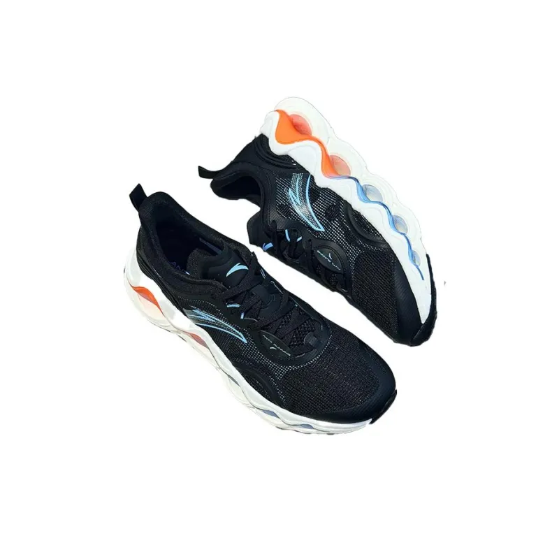 Anta Slip Resistant Low Top Running Shoes Men's Black-3