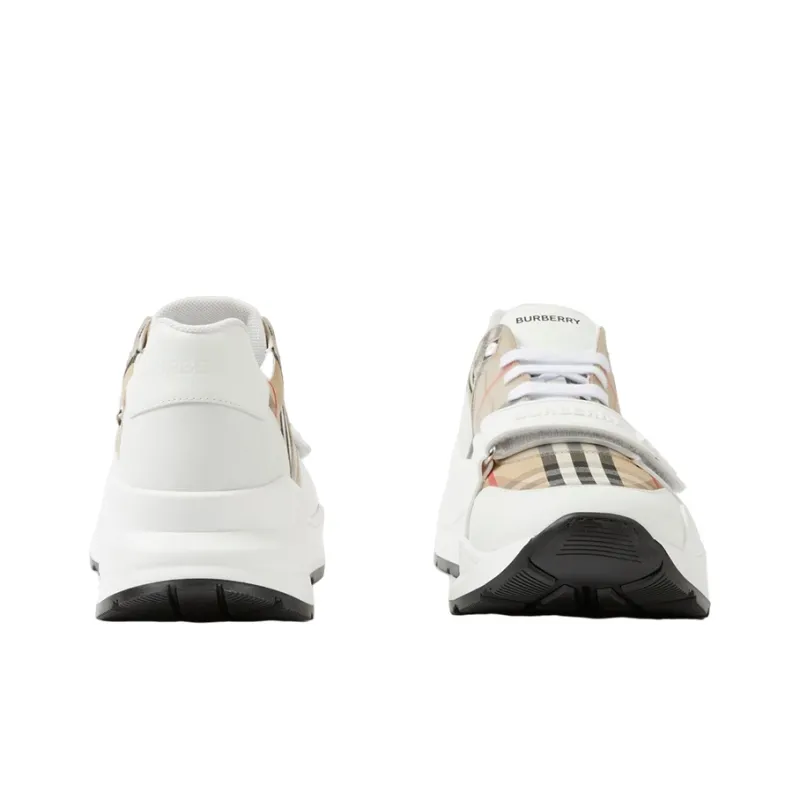 Burberry Check And Leather Sneaker White Clear Check-3