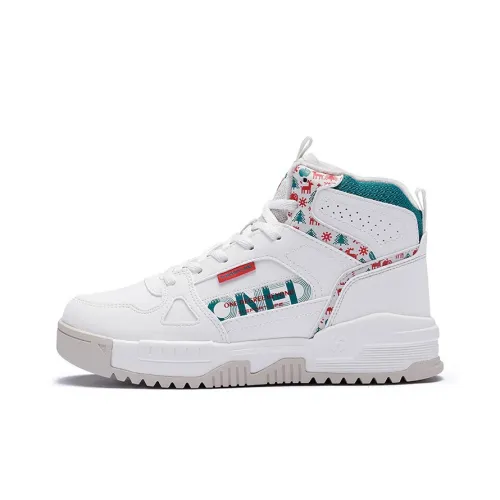 361° Thermal Slip Resistant, Abrasion Resistant, Lightweight High Top Skateboard Shoes Women's White Red Green