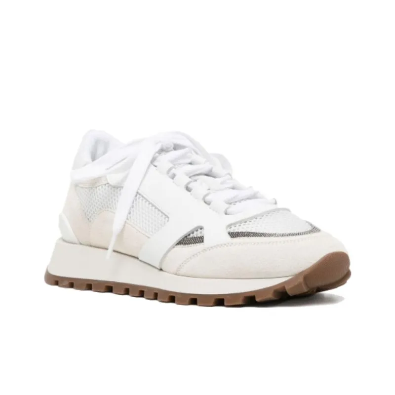 Brunello Cucinelli Shock Absorbers Low Top Sports Casual Shoes Women's White-2