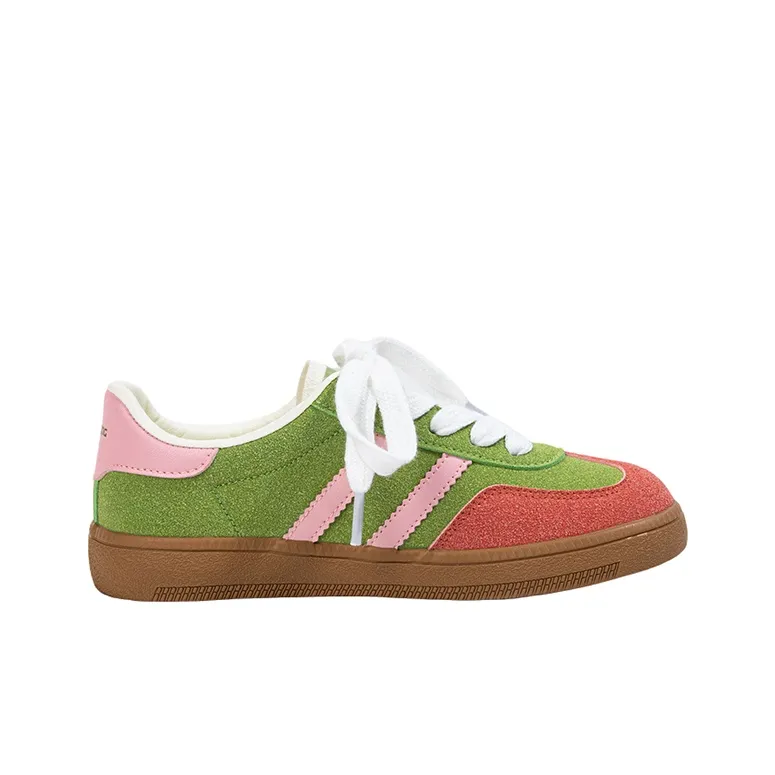 MINGKUANG Skateboard Shoes Women's Low Top Ice Cream/Cream/Grape Purple/Watermelon Red-16