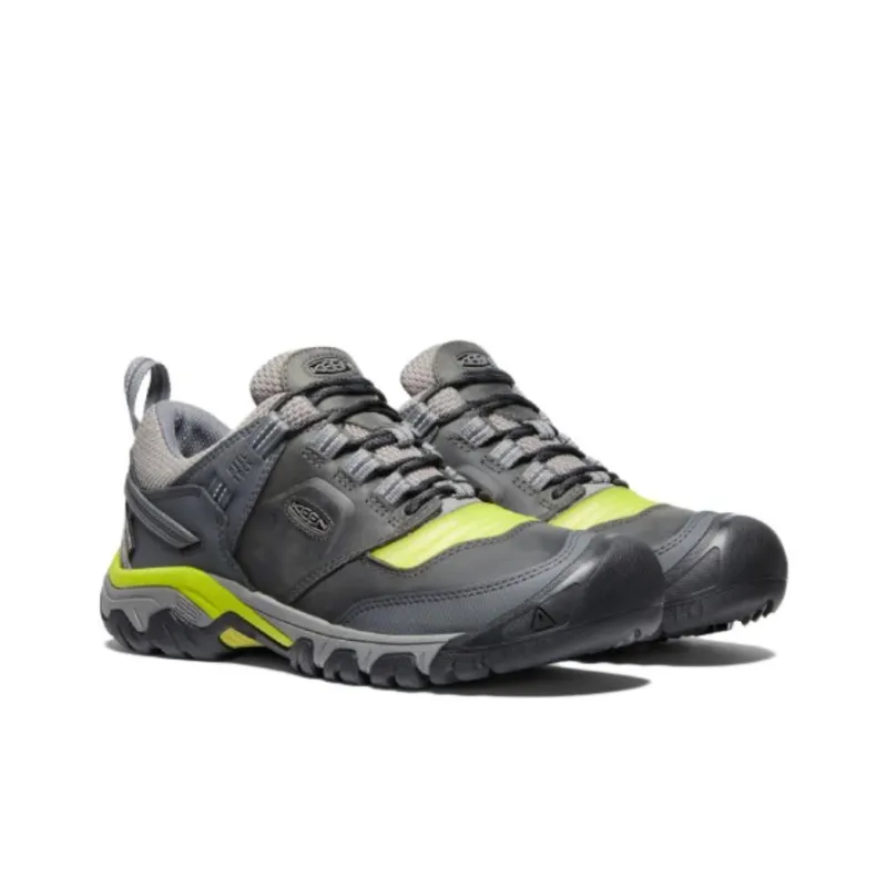 KEEN Keen Ridge Flex WP Cushioned Slip-Resistant Low-Top Outdoor Shoes Men's Gray Green-2