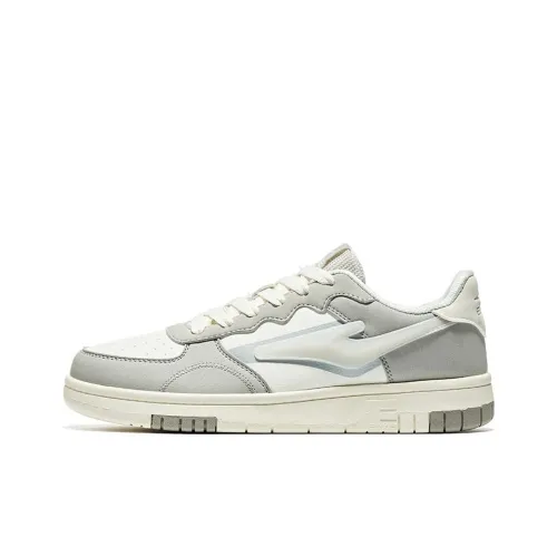 Erke Skateboard Shoes Women's Low-Top Gray White