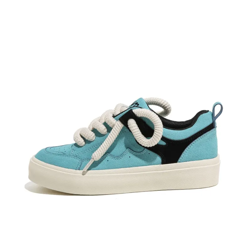 HUANQIU Low Top Skateboard Shoes Women's Lake Blue-0