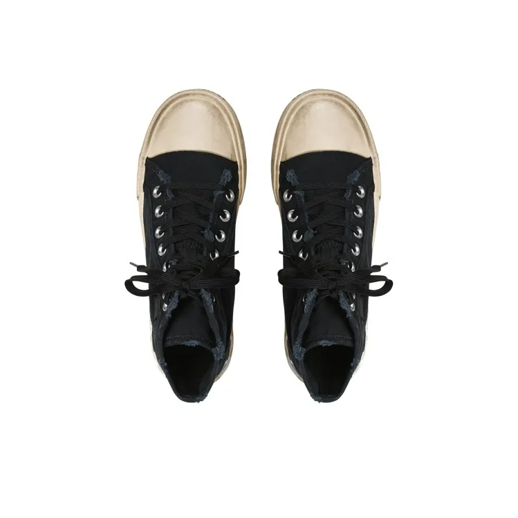 Balenciaga Paris High Top Graffiti Stylish Skateboarding Shoes Women's Black-3