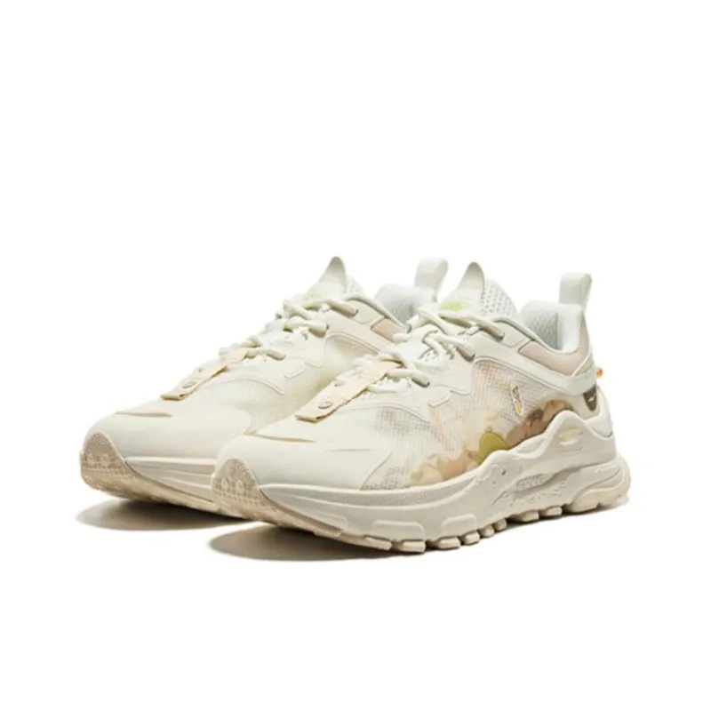 Erke Morning Mist Evening Mist Anti-Slip Wear-Resistant Low-Top Sports Casual Shoes White Brown-1
