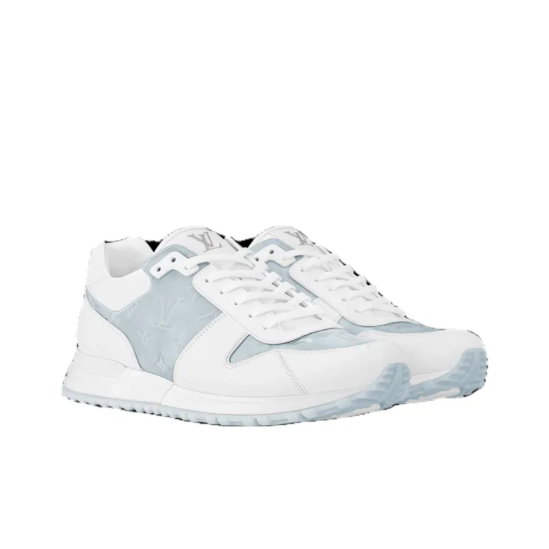 LOUIS VUITTON Run Away Sneakers 'White With Grey Monogram'-3