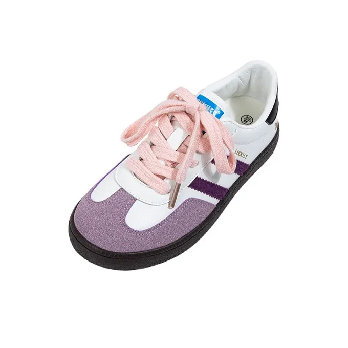 MINGKUANG Skateboard Shoes Women's Low Top Ice Cream/Cream/Grape Purple/Watermelon Red-12