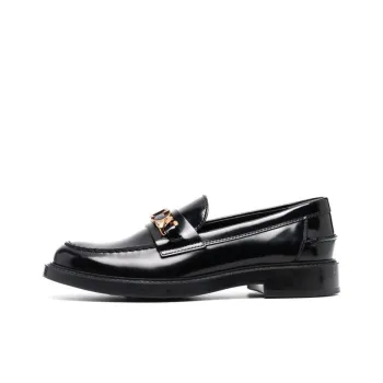 TOD'S Logo plaque Leather Loafers