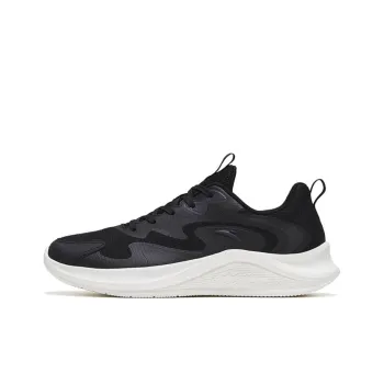 Anta Walk Cushioning, Slip Resistant, Abrasion Resistant, Lightweight, Rebound Low Top Running Shoes Men's Black White