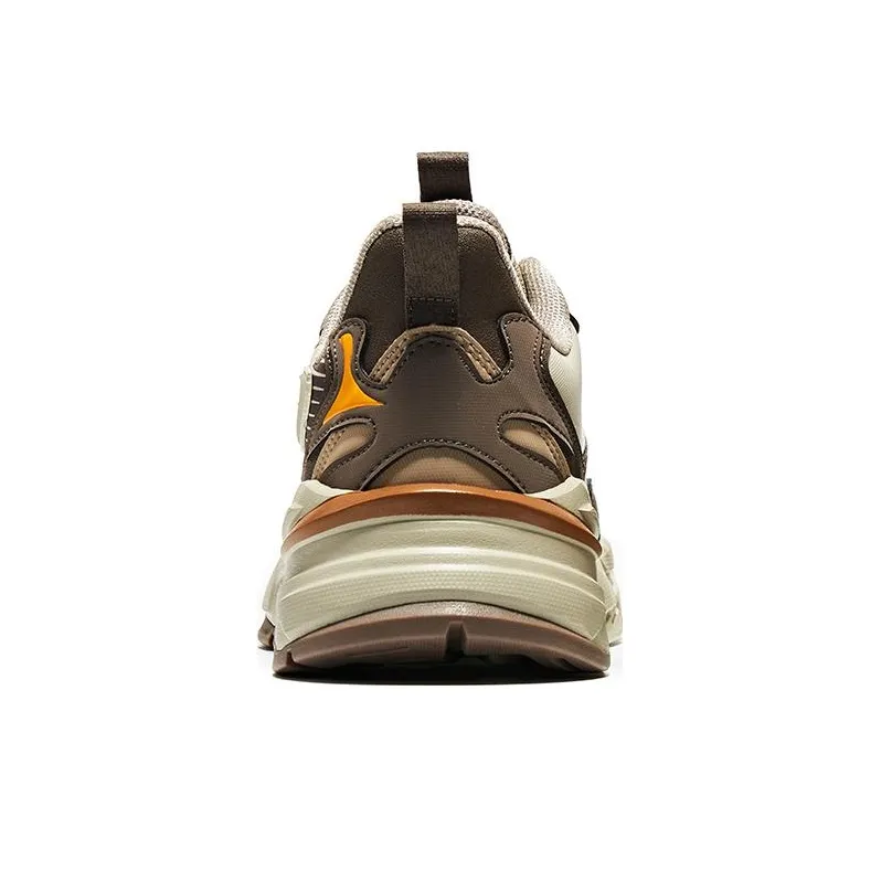 Erke Cushioned Anti-Slip And Wear-Resistant Lightweight Low-Top Running Shoes Men's Gray Brown-4