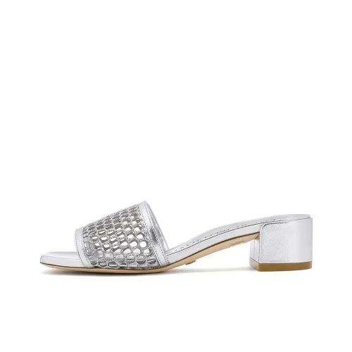 Stuart Weitzman Slide Slippers Women's Silver