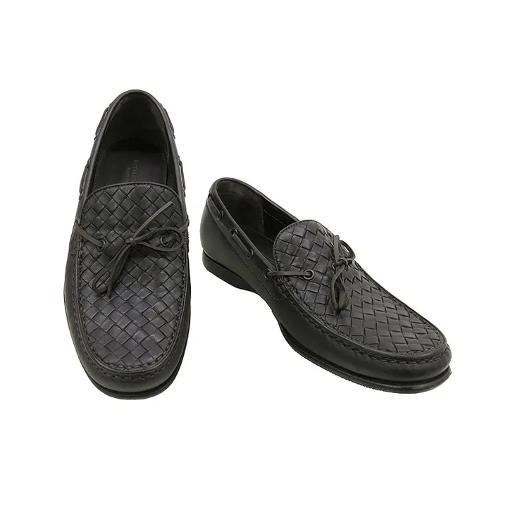 Bottega Veneta Casual Loafers Shoes Men's Dark Coffee-1
