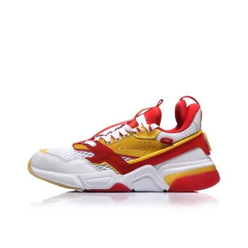 LiNing Set Sail Cushioned Anti Slip Wear Resistant Breathable Lightweight Low Top Running Shoes Women's White Red
