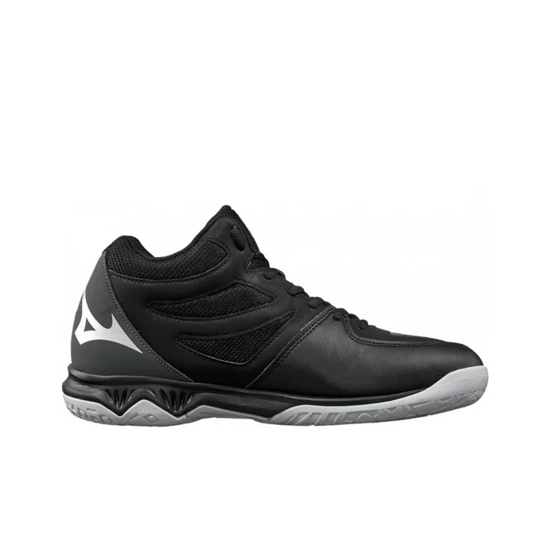 Mizuno Thunder Blade 2 Anti Slip Wear Resistant Mid Top Volleyball Shoes Gray Black White-1